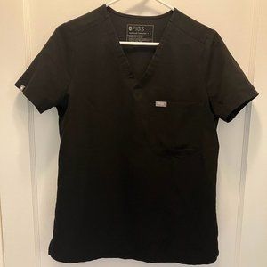 Figs Catarina One Pocket Scrub Top Black S Small